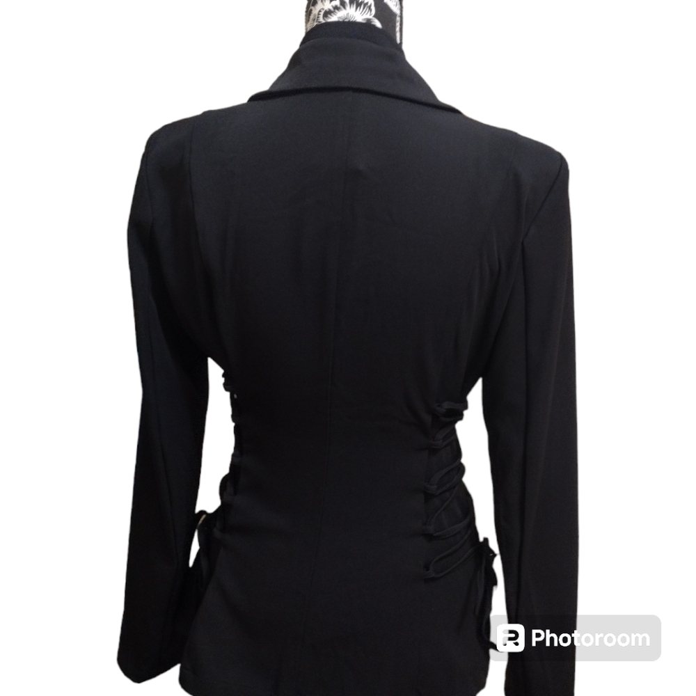 Olivia Jordan Sleeveless Mock Neck Top W/ Shein EZWear Tie Sides Blazer - Picture 5 of 7